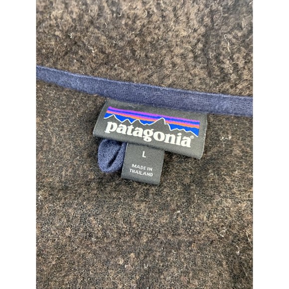 Patagonia Woolyester Fleece Pullover Zip Logwood Brown Navy 269490 Mens Large - Picture 7 of 11